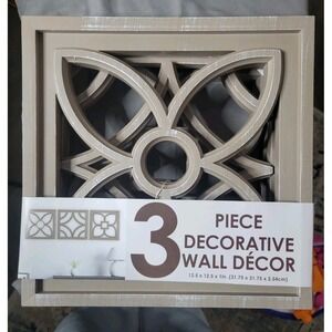 Sign of the Times 3 Piece Decorative Wall Decor Set Taupe Distressed 12.5x12.5in